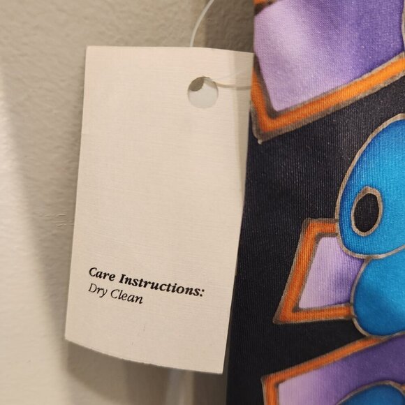 Vintage Silk Tie Art To Wear 90's Design Retro Bold Abstract Unique Hand Painted - Picture 4 of 6